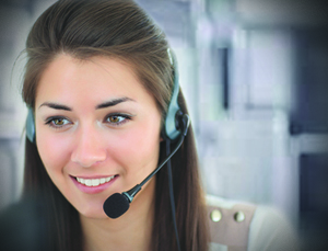 A photo of a virtual assistant in the Philippines talking to a customer