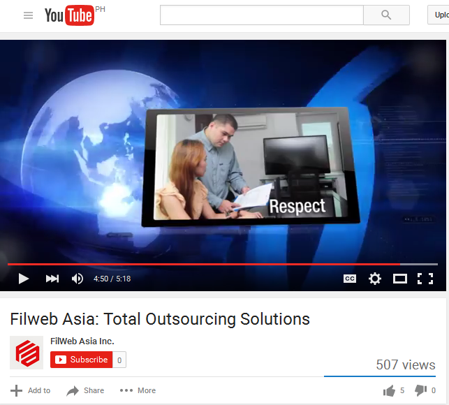 Filweb Asia Inc youtube screenshot