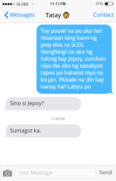 Filipino dad: text message