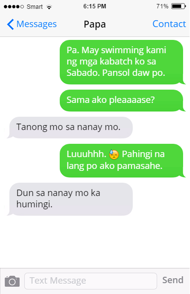 Filipino dad: text message