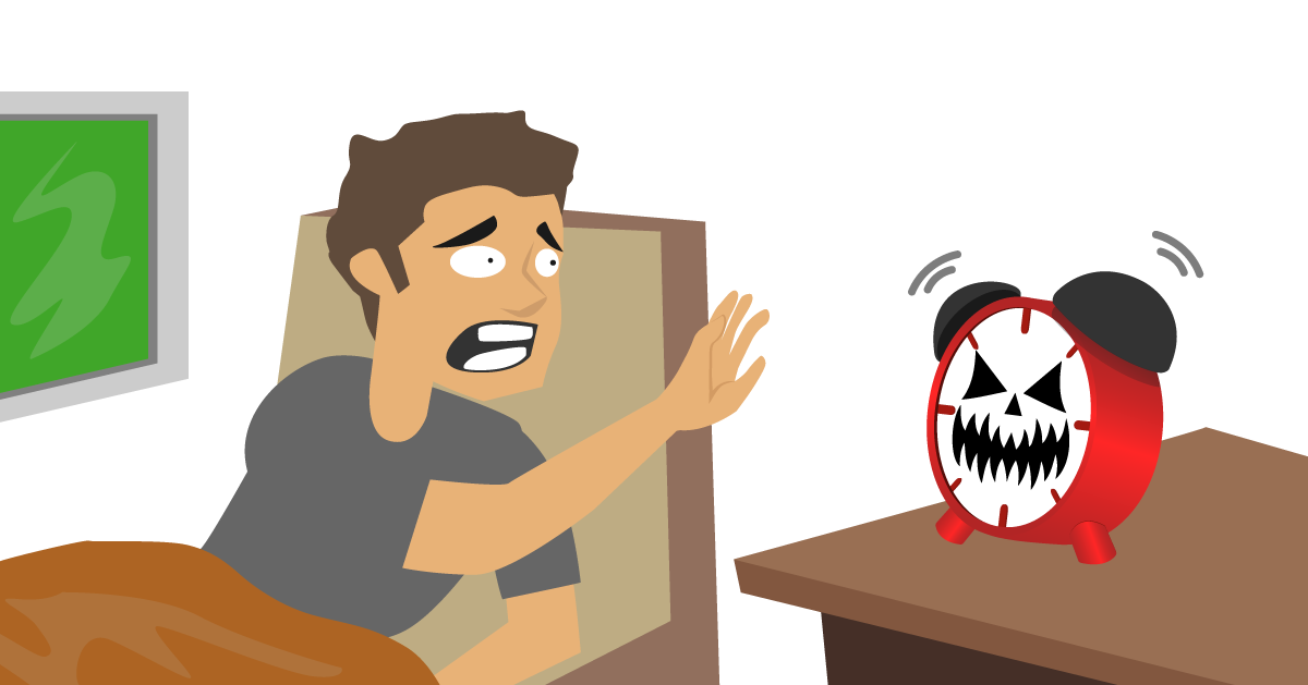 katatakutang dinaranas ng mga empleyado a guy stunned by a scary alarm clock