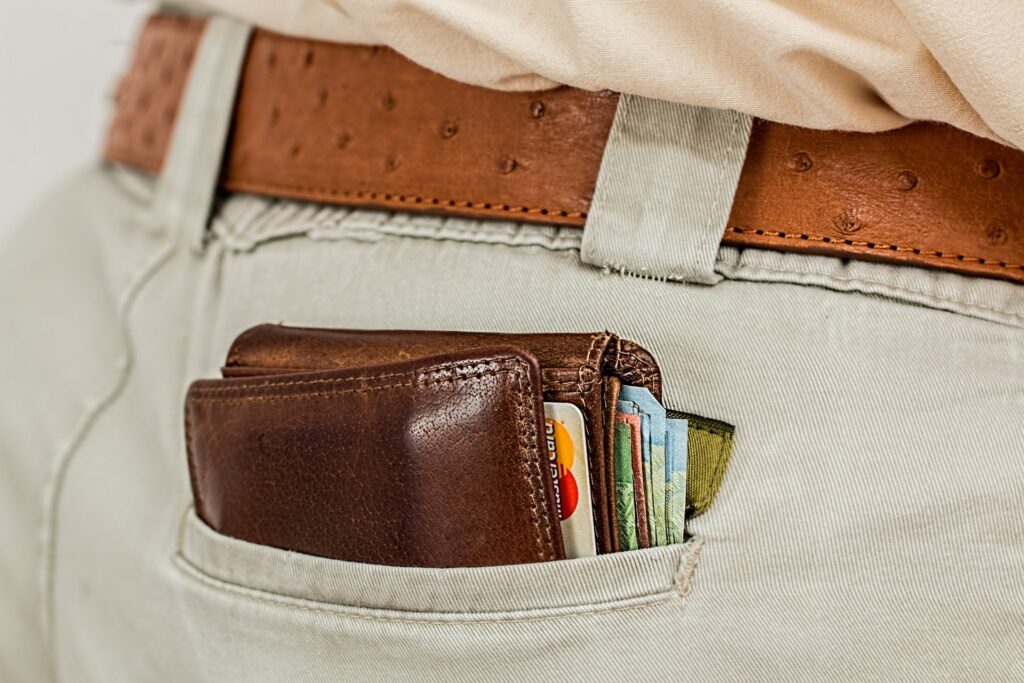 wallet inside a pocket