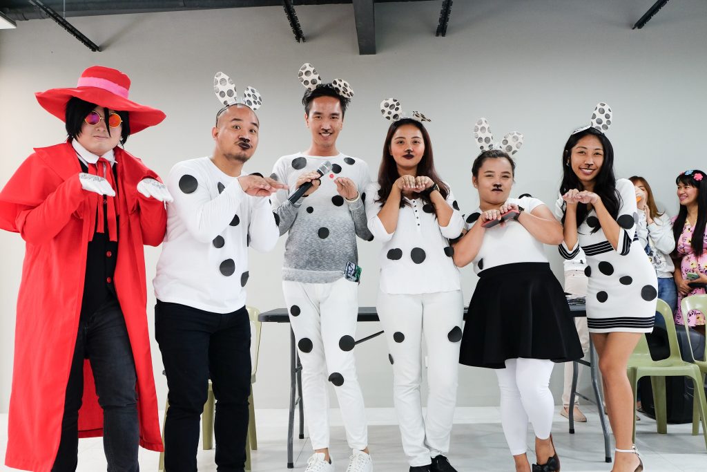 Members of the CDD Team dressed up as puppies/dogs as part of FilWeb Asia in 2018 events