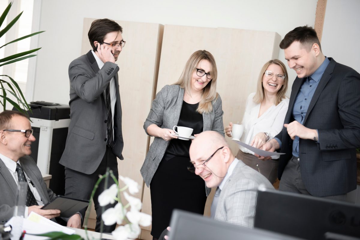 office team communicating in the workplace