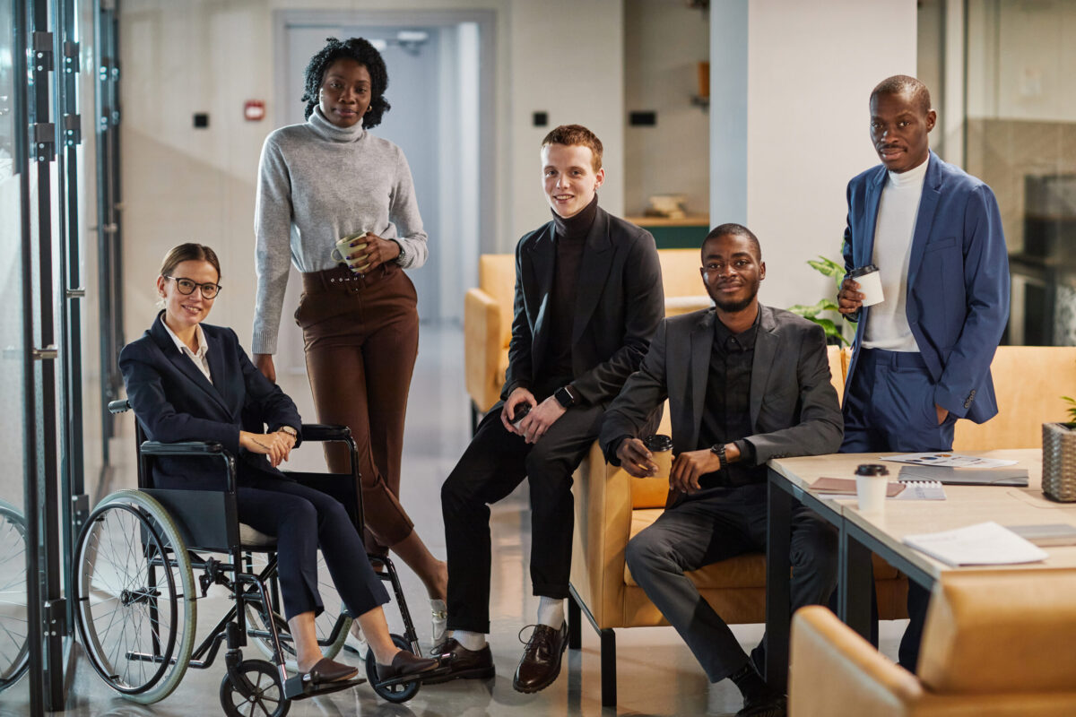 Portrait of diverse workplace team