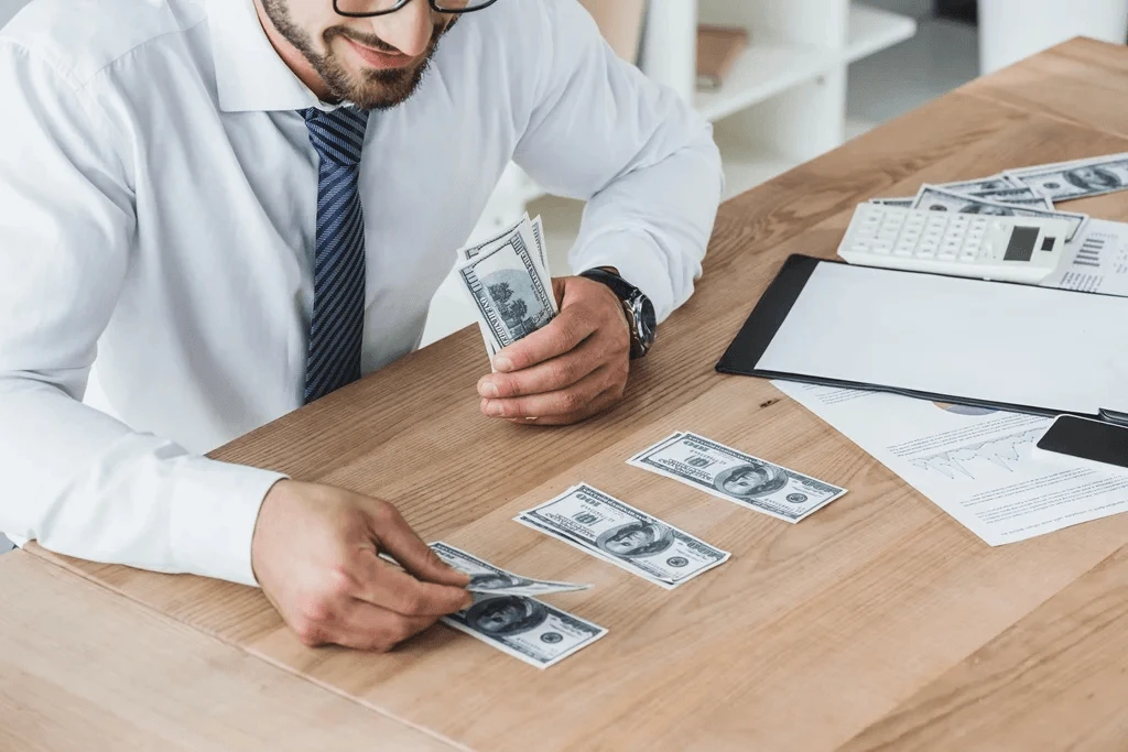 employee carefully planning on how to save money from salary